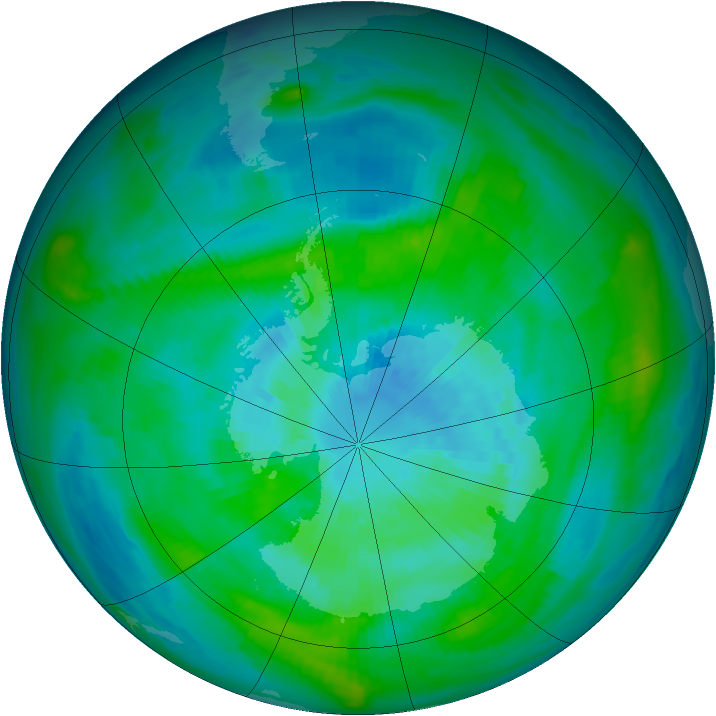 Antarctic ozone map for 20 March 1979